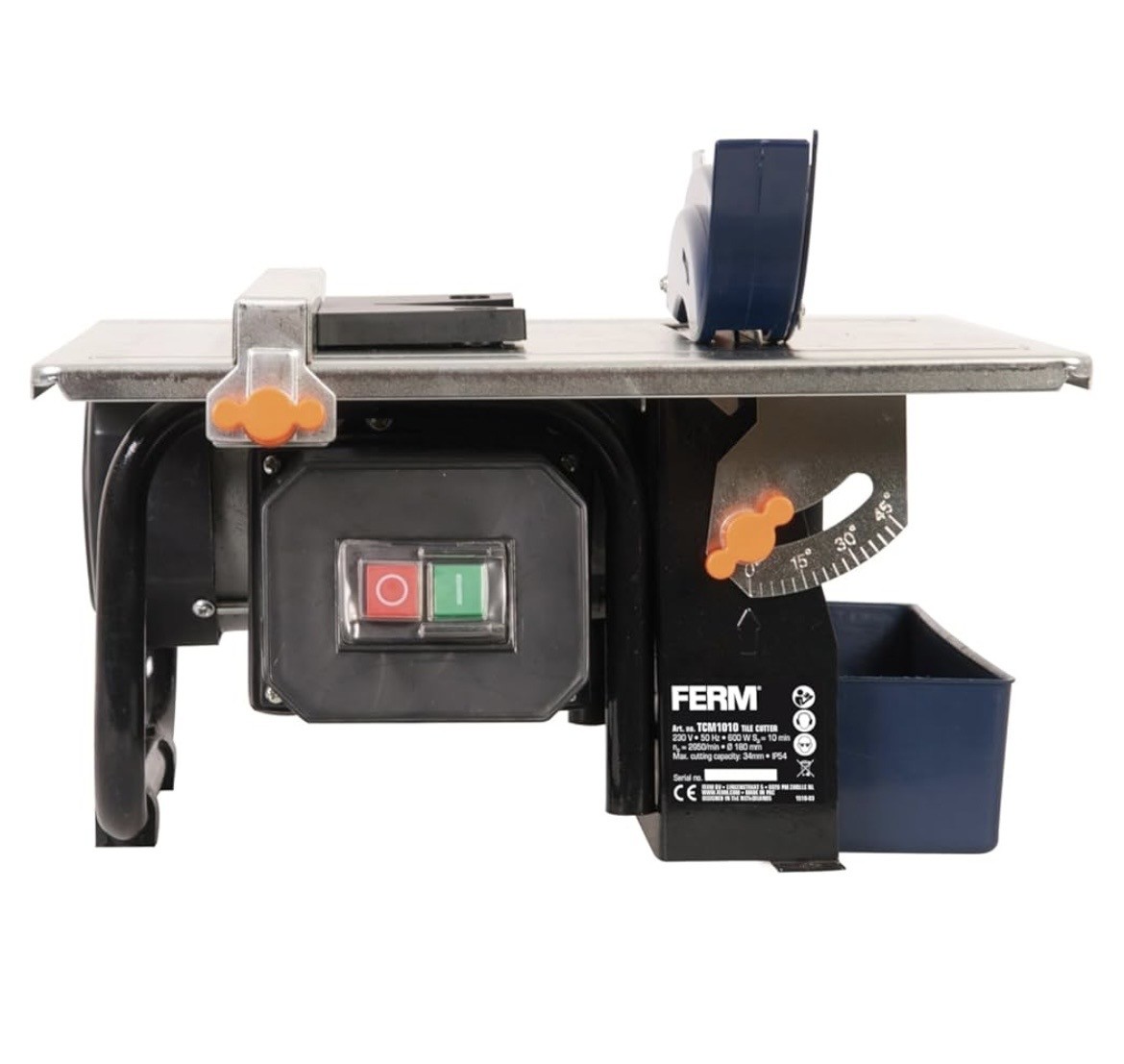 Tagliapiastrelle FERM 600 WATT 180mm – sistema di raffreddamento ad acqua – include 1 lama diamantata