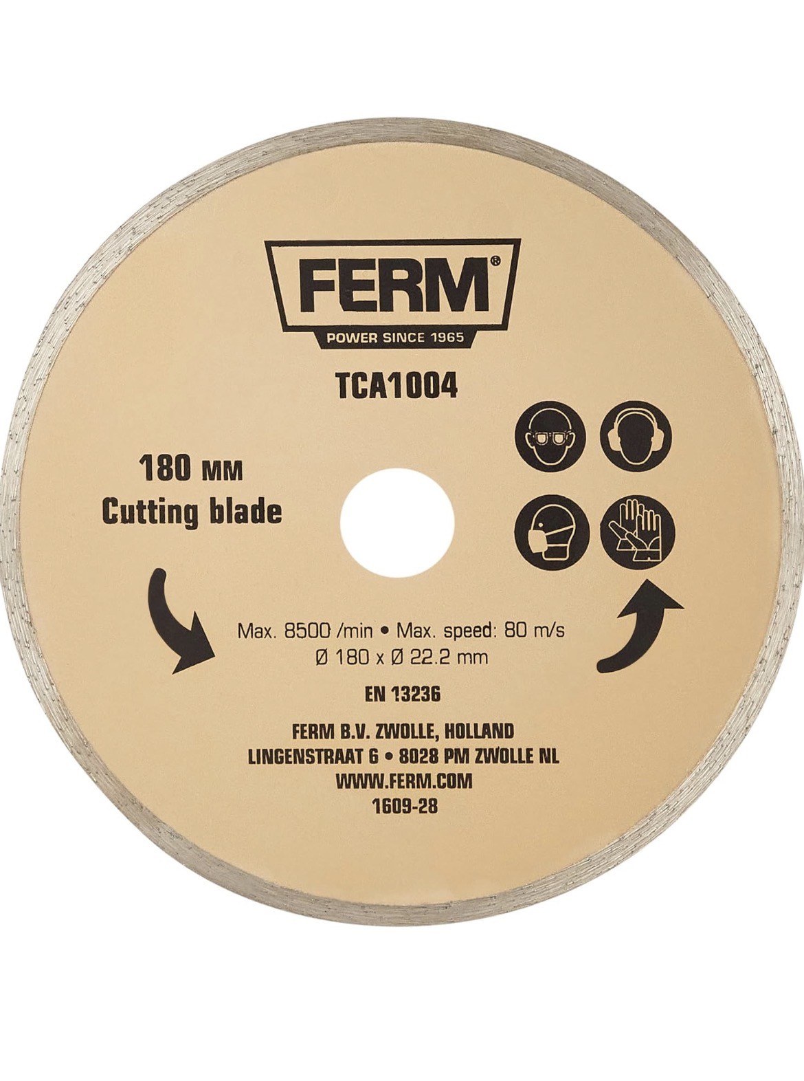 Tagliapiastrelle FERM 600 WATT 180mm – sistema di raffreddamento ad acqua – include 1 lama diamantata